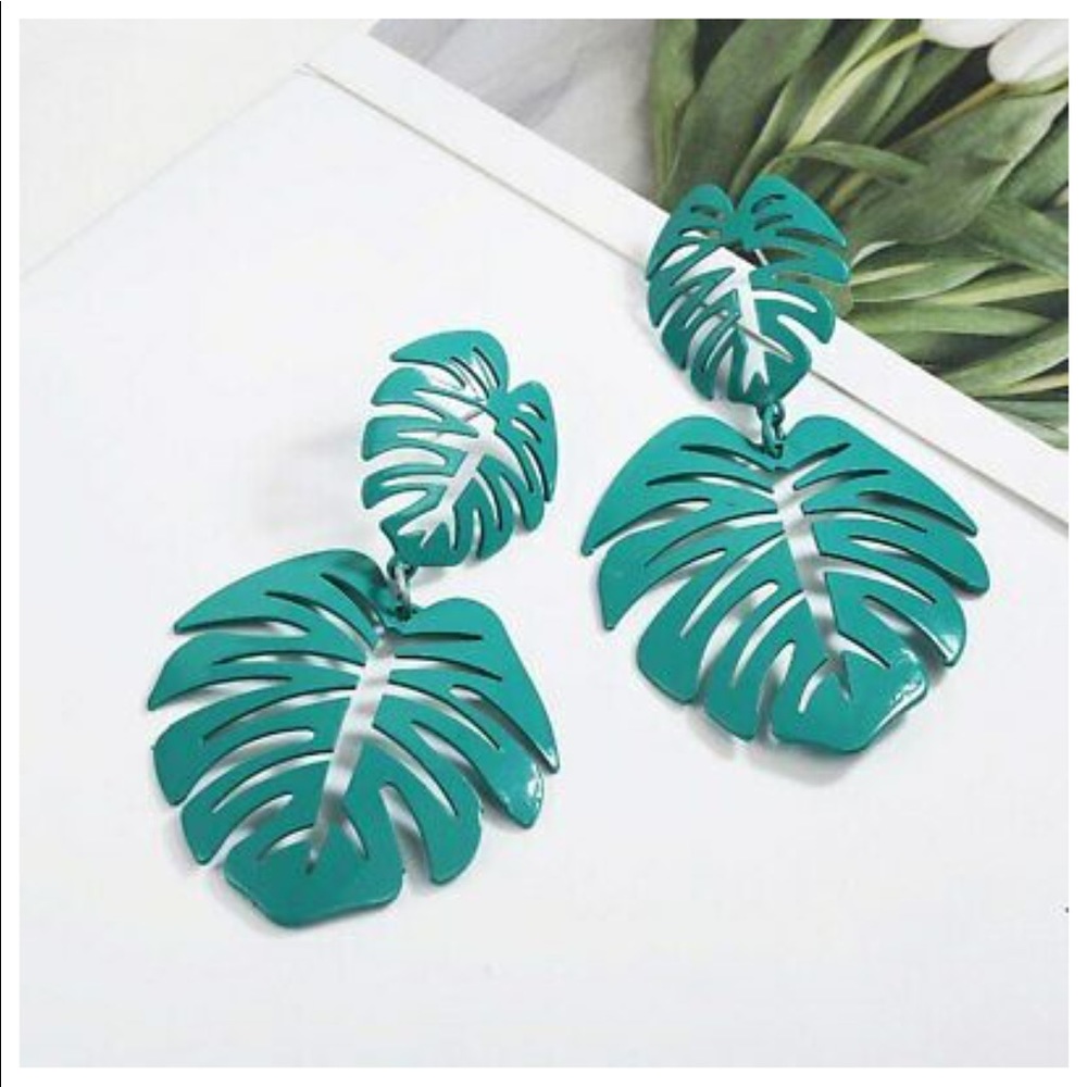Palm Leaf Stud Earrings